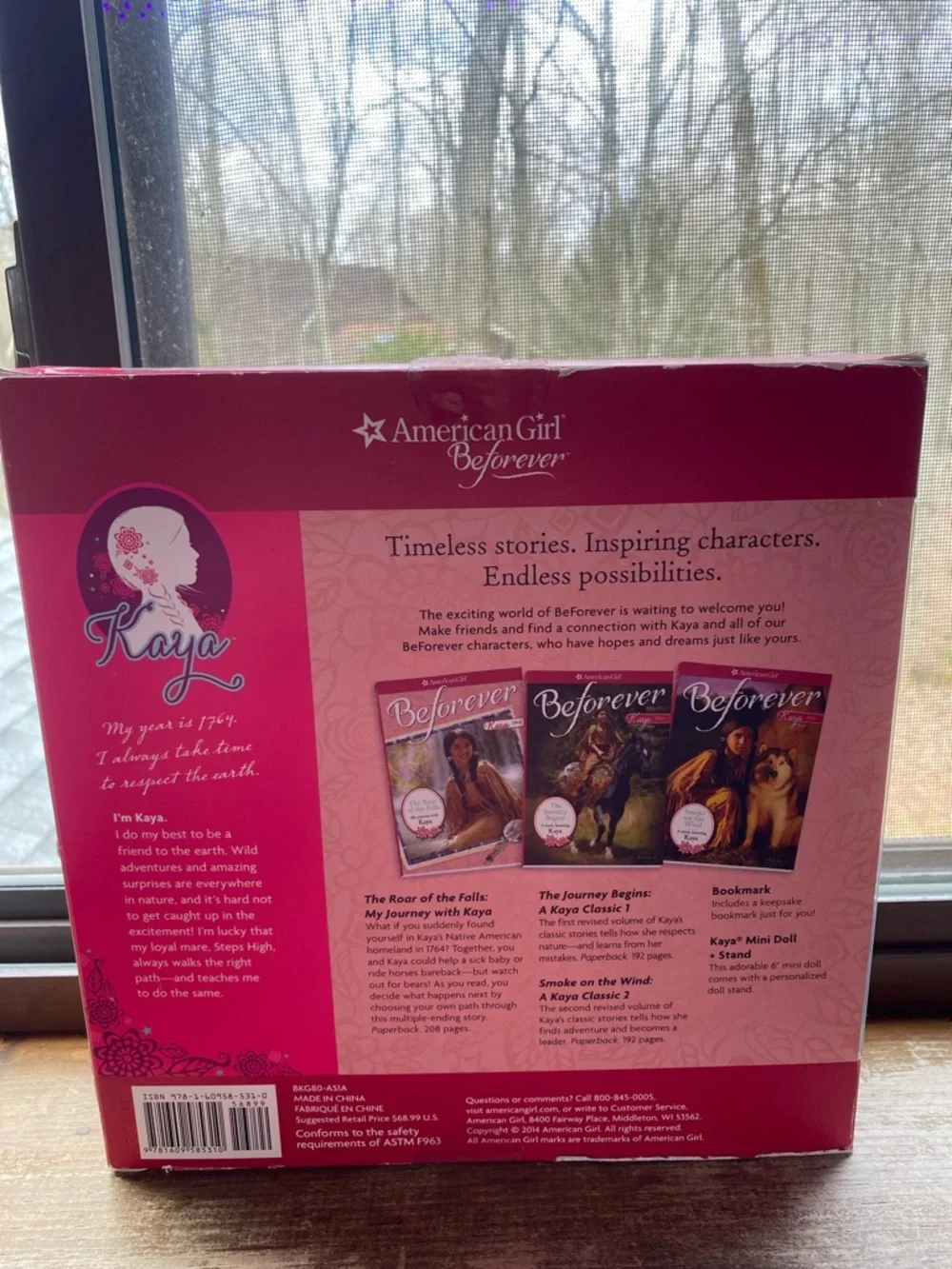 American Girl Beforever Box with Bright Pink Design (has been opened)